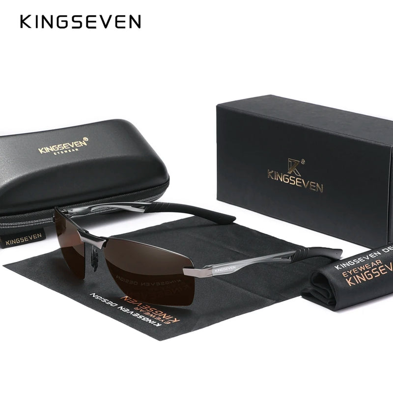 KINGSEVEN 2024 New Men's Polarized Sunglasses Aluminum Frame UV400 Sun Glasses Male Eyewear Driving Glasses