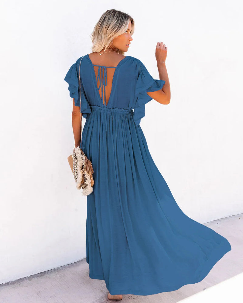 Blusa de biquíni com botões e cintura alta, saia longa, cardigan, jaqueta de praia para férias, proteção solar