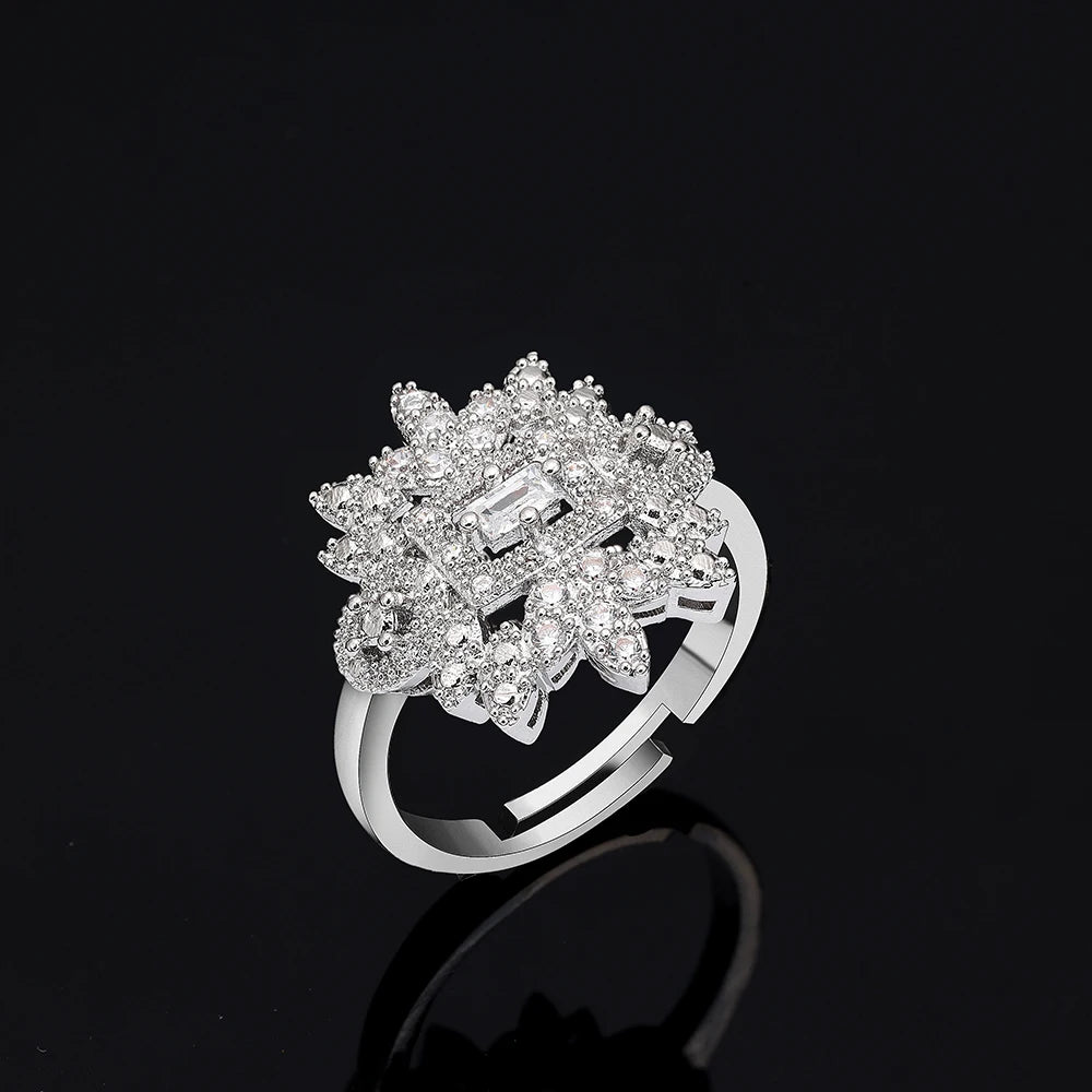 Fashion Women 4PCS Necklaces Set White Cubic Zirconia Bridal Wedding Jewelry Sets Dubai Saudi Arabia Party Accessories