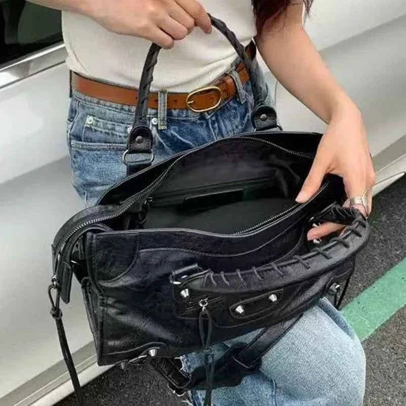 City Motorcycle Shoulder Bag Tote Bag for Women Luxury Designer 2026 Autumn and Winter handbag crossbody Large Capacity
