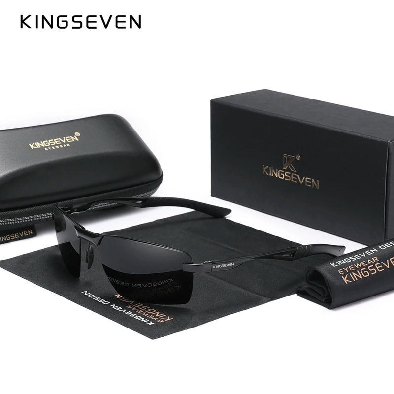 KINGSEVEN 2024 New Men's Polarized Sunglasses Aluminum Frame UV400 Sun Glasses Male Eyewear Driving Glasses