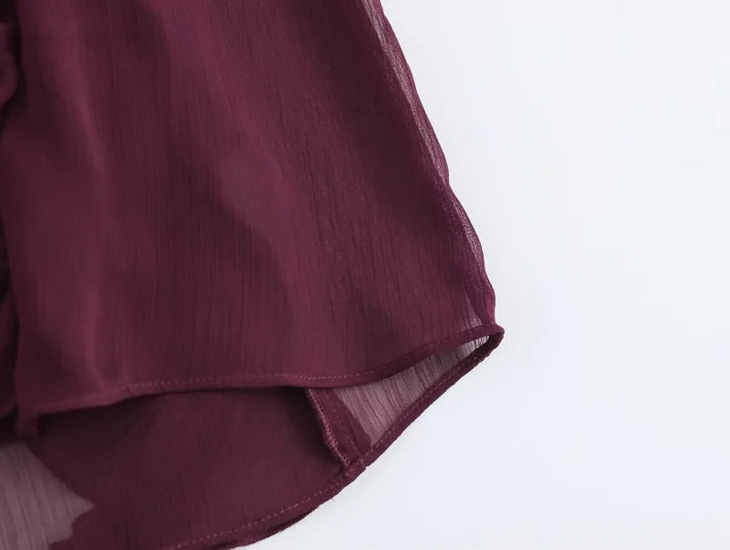 Blusas femininas com babados TRAF, blusas casuais semitransparentes, camisas e blusas femininas de manga comprida, estilo fada, para primavera, 2025