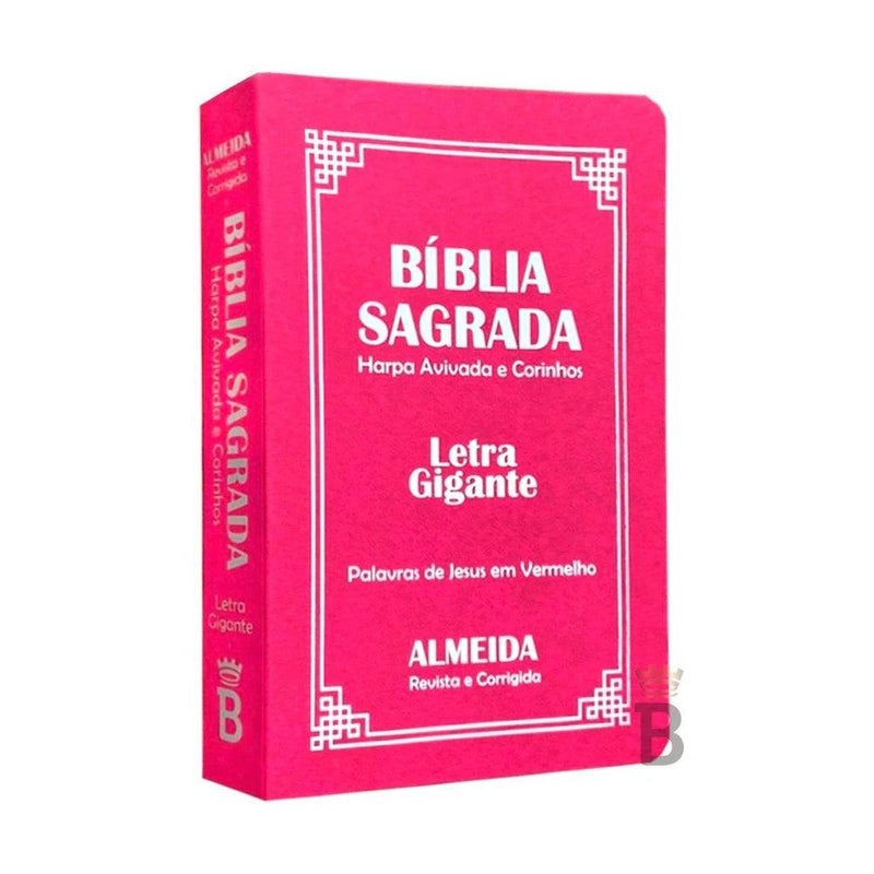 Kit 2 Bíblias Sagradas Letra Gigante Popular Luxo-Preto e Rosa-Com Harpa-RC - CRAVO ROSE