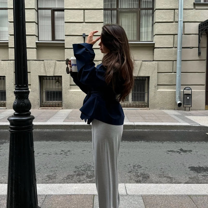 Women Lapel V-neck Belt Trench Coat Fashion Lace Up Full Sleeve Button Short Thin Windbreak 2025 New Lady Daily Street Outerwear