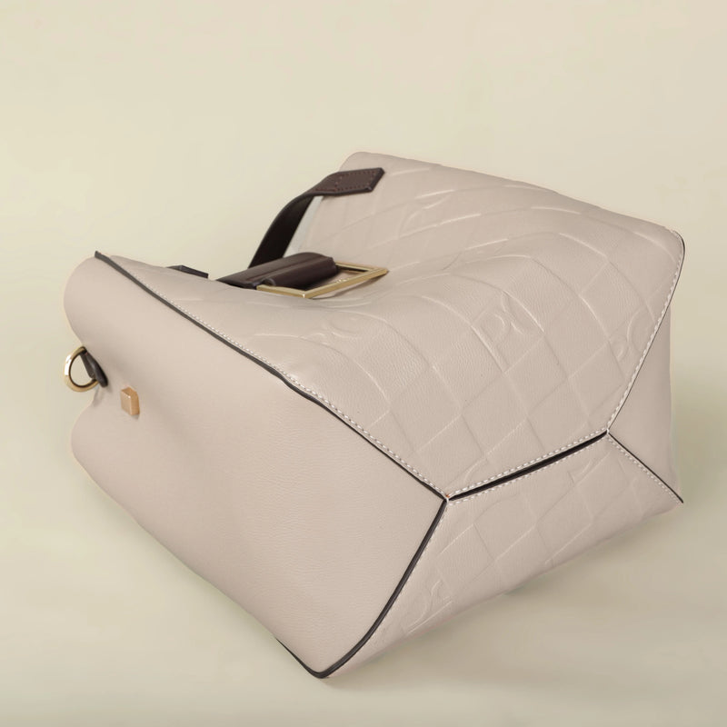 PG Bolsa Feminina Tote Nova Bolsa de Compras de Presente em Aço com Relevo e Pão de Mão