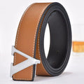 Temperamento Cinto Masculino de Negócios com Letras de Metal e Botão Versátil Decorativo Jeans Vestido Cinto Masculino de Negócios