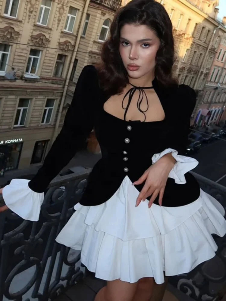 Solid Lace Flower Mini Skirt Women Chic Casual White Multi-layered A-line Short Skirts 2026 Lady Casual Daily Commute Outwear