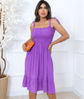 Short Dress With thin Strap In Viscose With Elastex