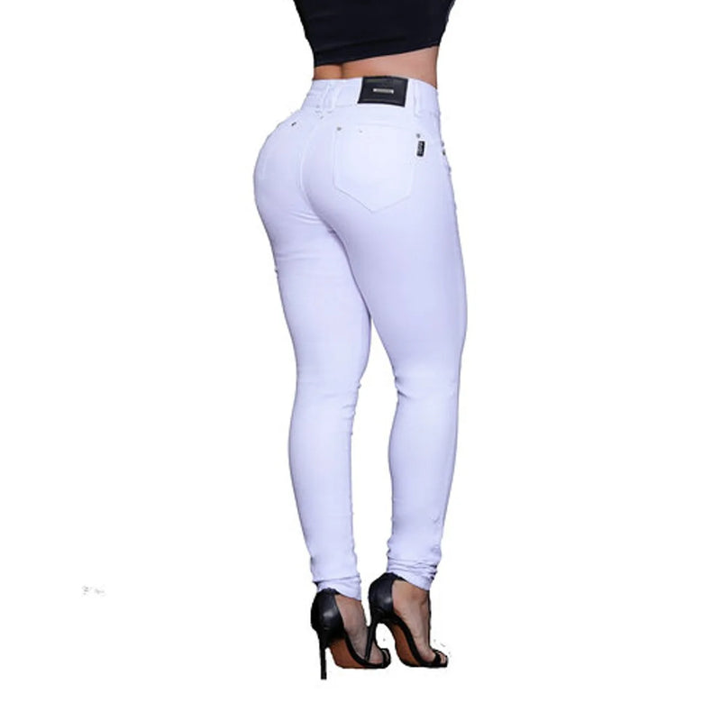 White Cigarrete Pants Lycra Bojo Aumenta Butt - CRAVO ROSE