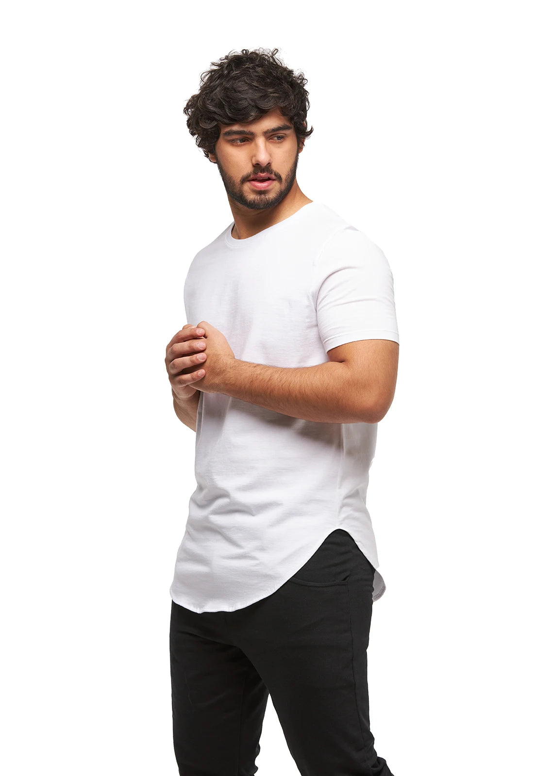 OVERSIZED MALE LONGLINE SHIRT SHIRT SHORT SLEEVE C1