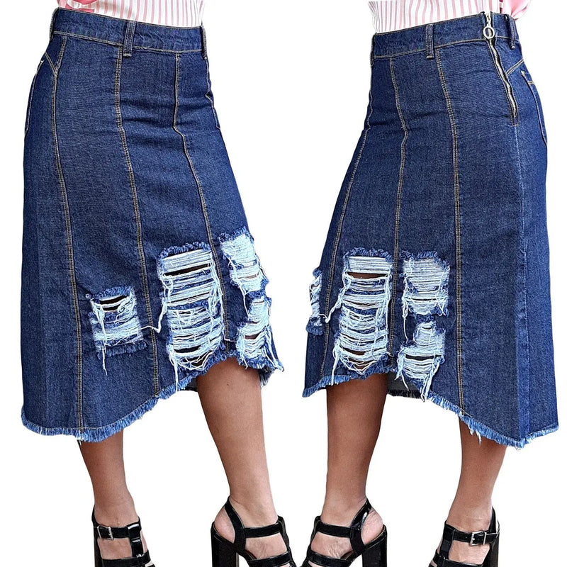 Kit 2 Women's Jeans Skirt Evangelical Fashion Evasê Premiun manufactures wholesale resale