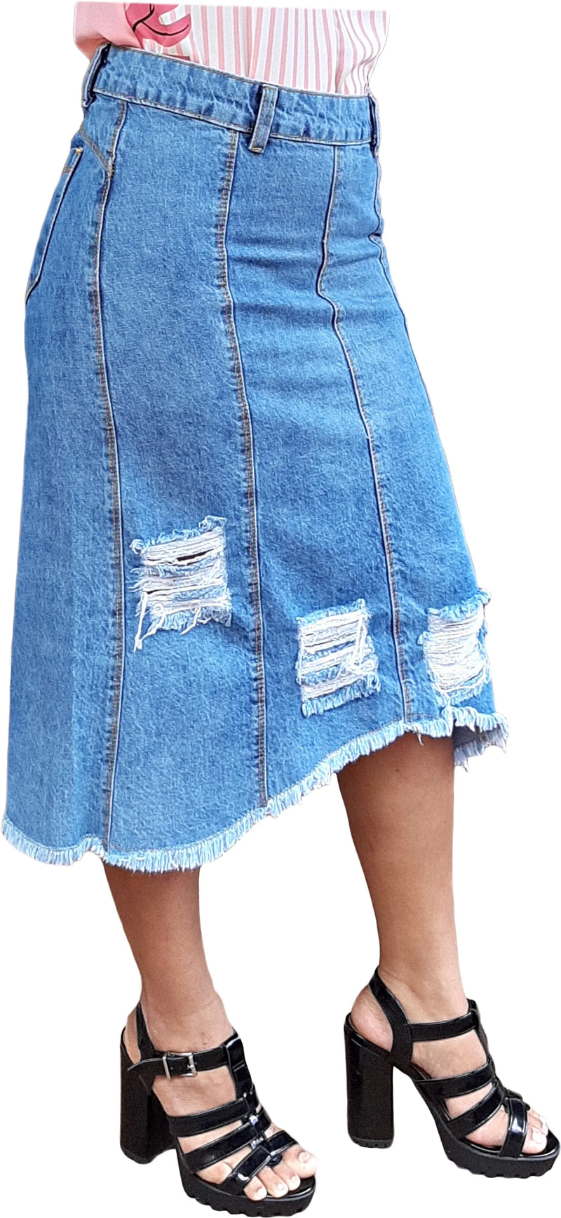 Kit 2 Women's Jeans Skirt Evangelical Fashion Evasê Premiun manufactures wholesale resale