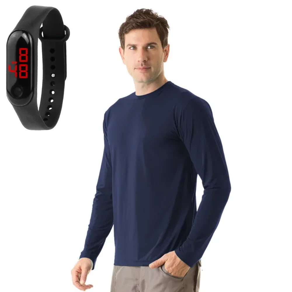 Solar Protection Uv Thermal Shirts + Digital Watch Kit 2