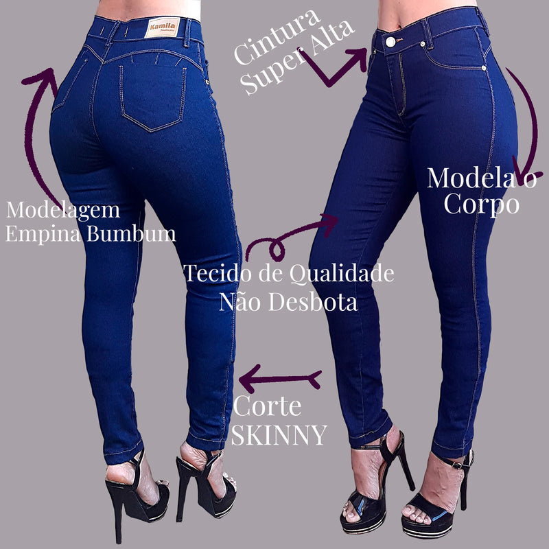 Calça jeans with Lycra (spandex) resale wholesale high waist