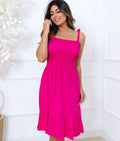 Short Dress With thin Strap In Viscose With Elastex