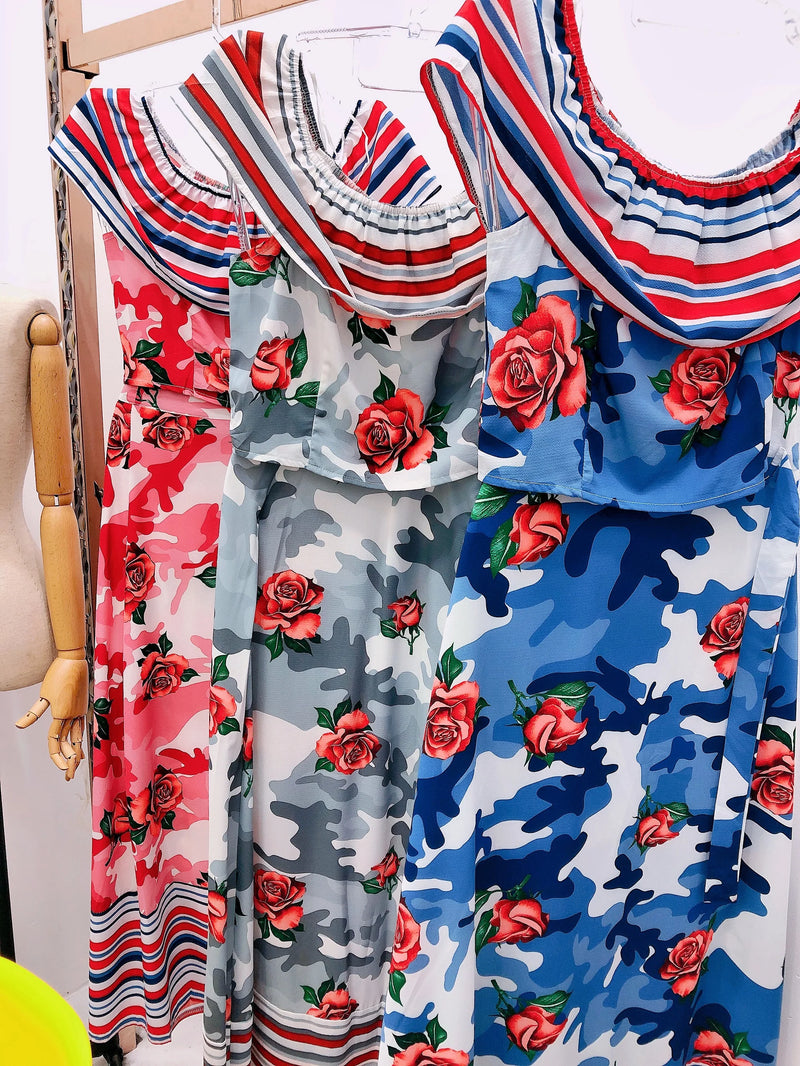 Roupas femininas/conjunto/cropped e saia/estampa/camuflagem/floral/listras/crepe/cigana/