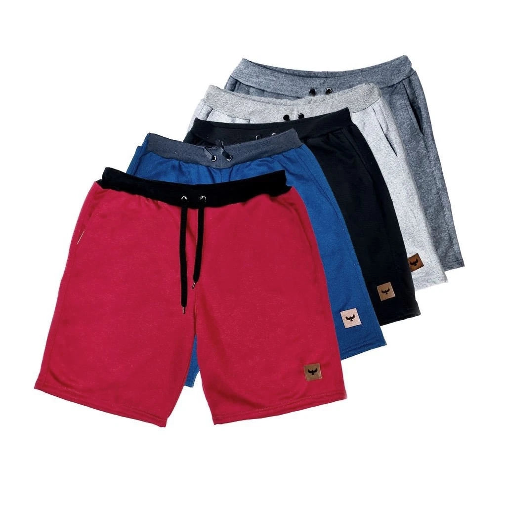 Bermuda Shorts de Moletom Com Amarração 3 pockets Moda Multicolor Várias Cores