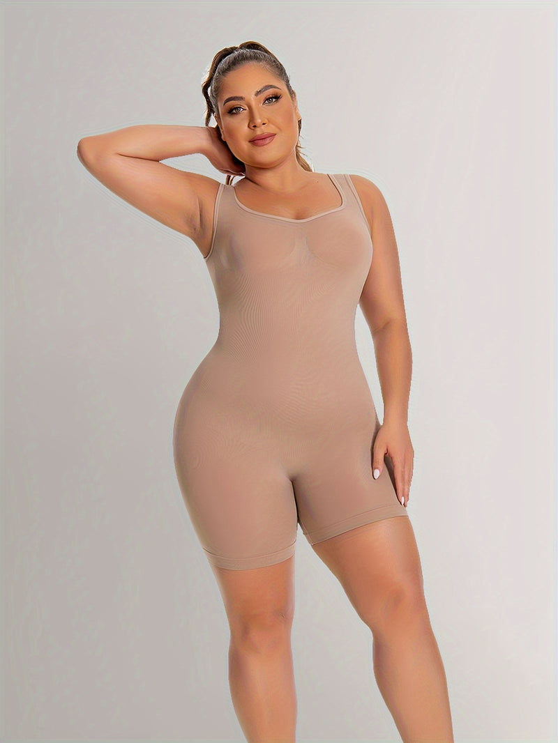 Women's Seamless Shapewear Romper - Tummy Control, Butt Lifting, Slimming Bodysuit Shorts