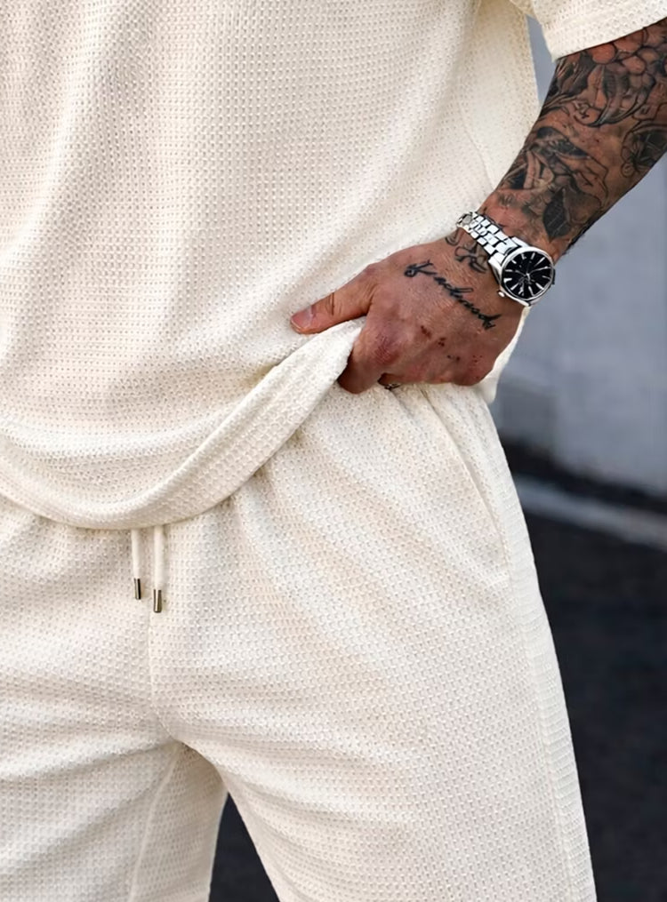 Conjunto Masculino Texturizado Camiseta + Bermuda