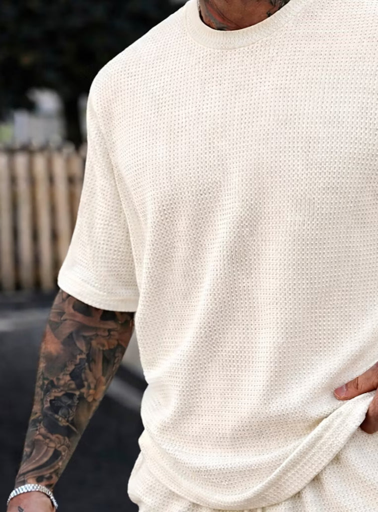 Conjunto Masculino Texturizado Camiseta + Bermuda